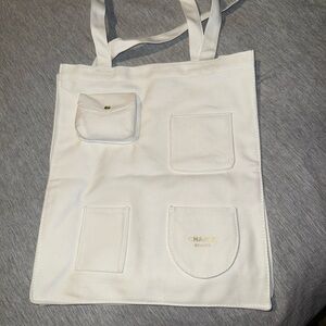 NWOT Chanel White Canvas Tote Bag